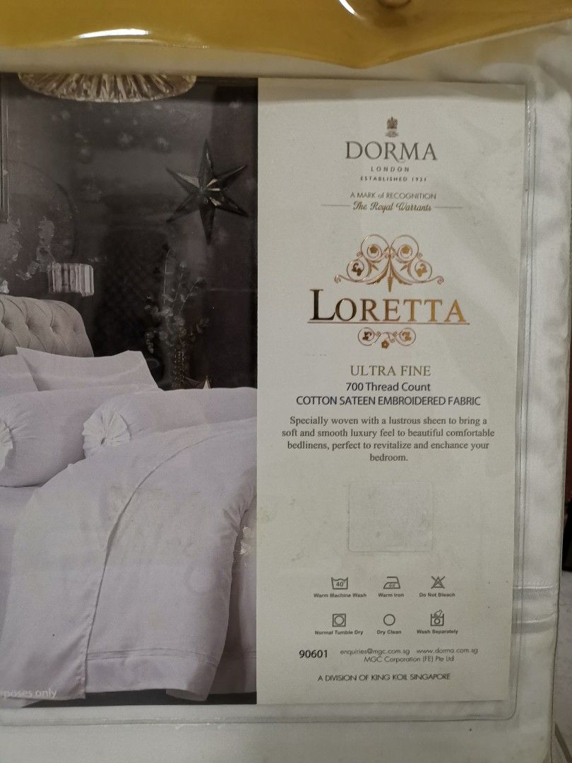 Dorma Q fitted bedsheets set, Furniture & Home Living, Bedding & Towels