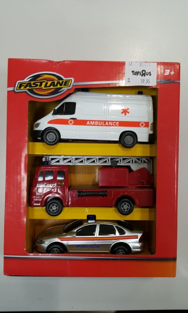 Fastlane Car Set Police Car Fire Engine Ambulance