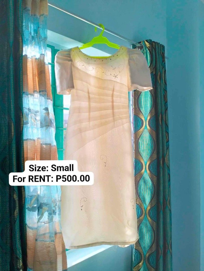 Filipiniana : For Rent (Category: Dresses) located in Quezon City. Submitted by cdm19 (Listing ID 1254158521, Image 1). Description: Filipiniana for RENT: Off-White- Small- P 500 Black and Nude Coat- Small to Medium- P 650.00.