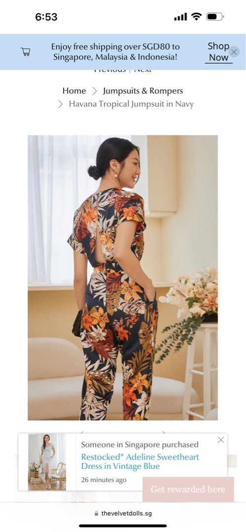 Floral Jumpsuit Women s Fashion Dresses Sets Dresses on Carousell
