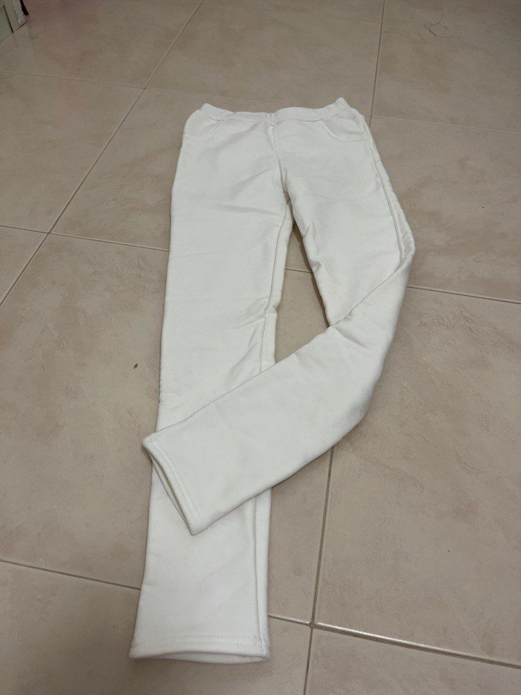 White fleece pants discount