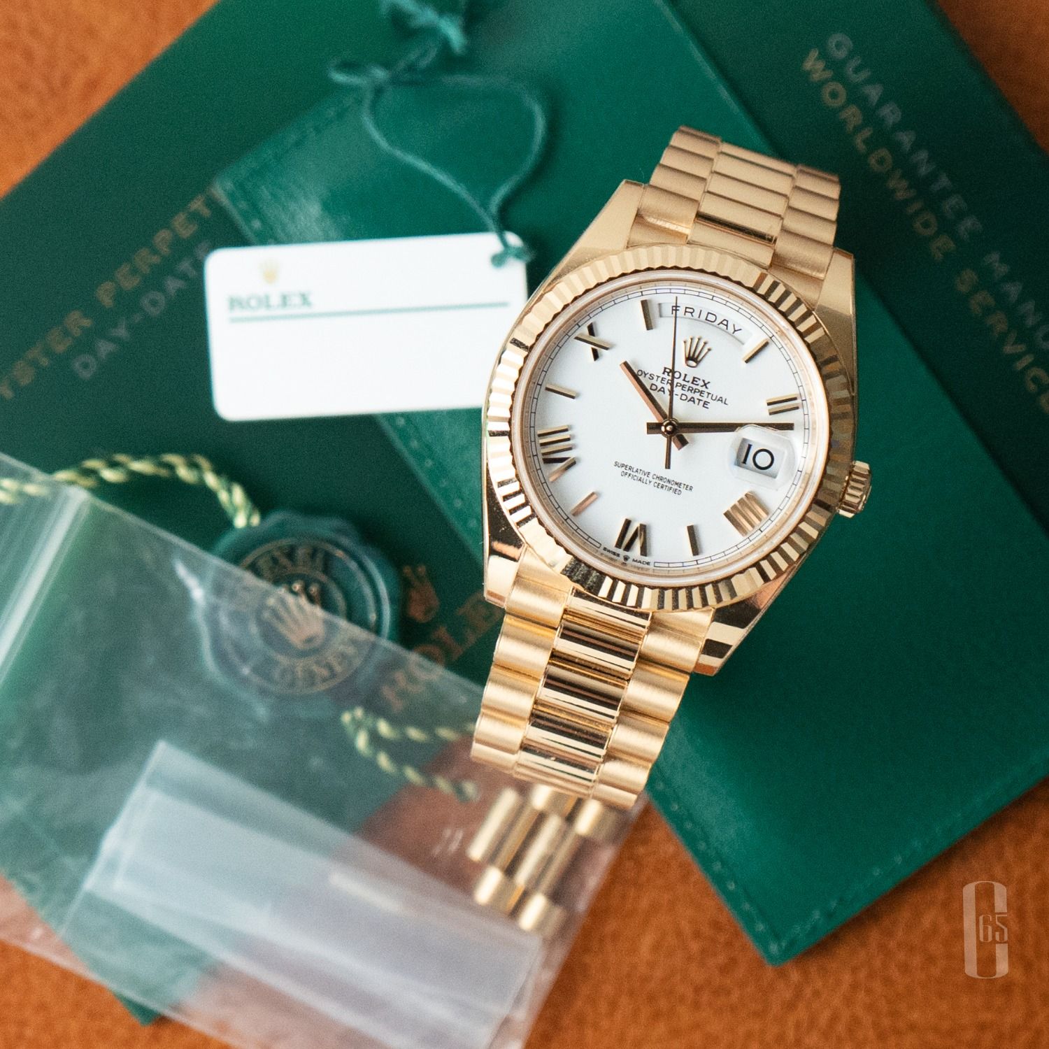 Gold rolex new arrivals with white face