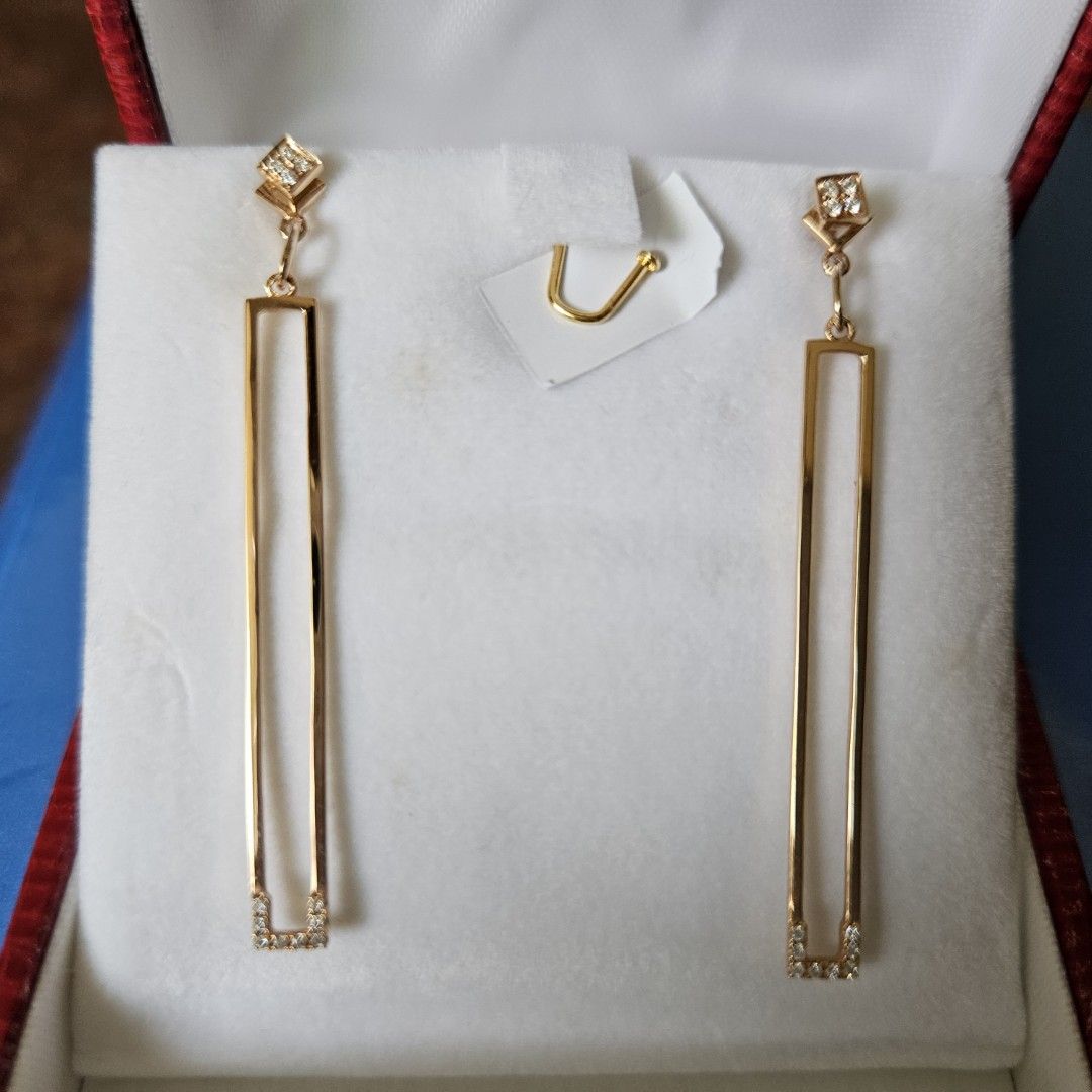 Gold bar cheap drop earrings