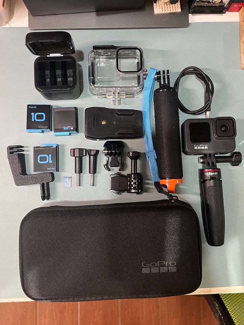 GoPro Hero 9 (Category: Video Cameras) located in Manila. Submitted by dancco (Listing ID 1254089755, Image 1). Description: GoPro Hero 9 - almost bnew. Used once. Free accessories (mini tripod- ulanzi, 2 extra telesin batteries+ battery charger, floating tripod, waterproof case, lots of mounts including an L shape mount to hold GoPro in vertical mode, and 128gb memory card) 99% Smooth Rfs: not used much Take all. Shipping c/o buyer..