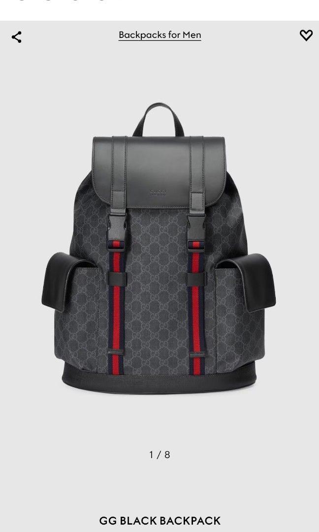 Black gucci supreme cheap backpack