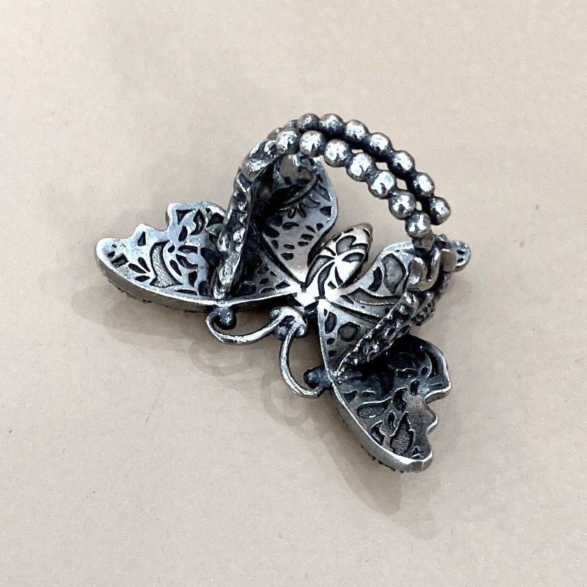 Gucci Silver Crystal Butterfly Ring Free size Women s Fashion