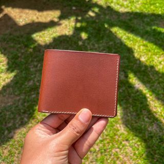 The Bifold Wallet with ID Window Dark Mahogany Bison