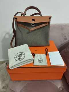 V.Gd Condition Hermes Herbag 31 Pink Rose Hortensia #Q w/Receipt, Luxury,  Bags & Wallets on Carousell