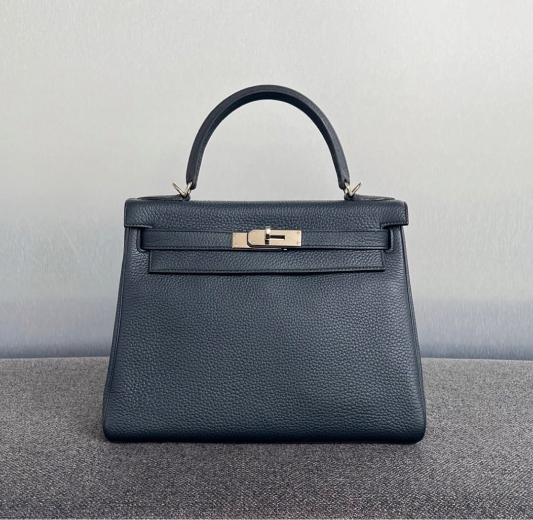 Hermes Kelly 28 Blue Indigo Togo Phw, Luxury, Bags Wallets on