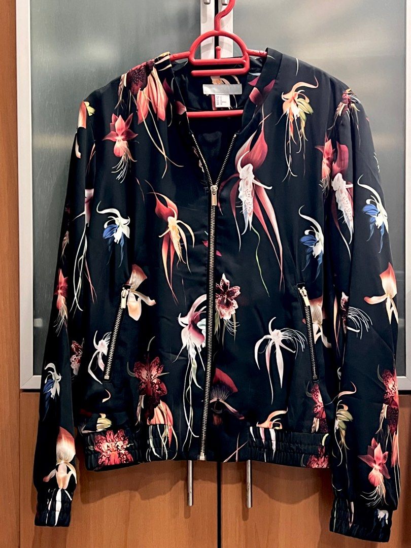 H&m floral top bomber jacket
