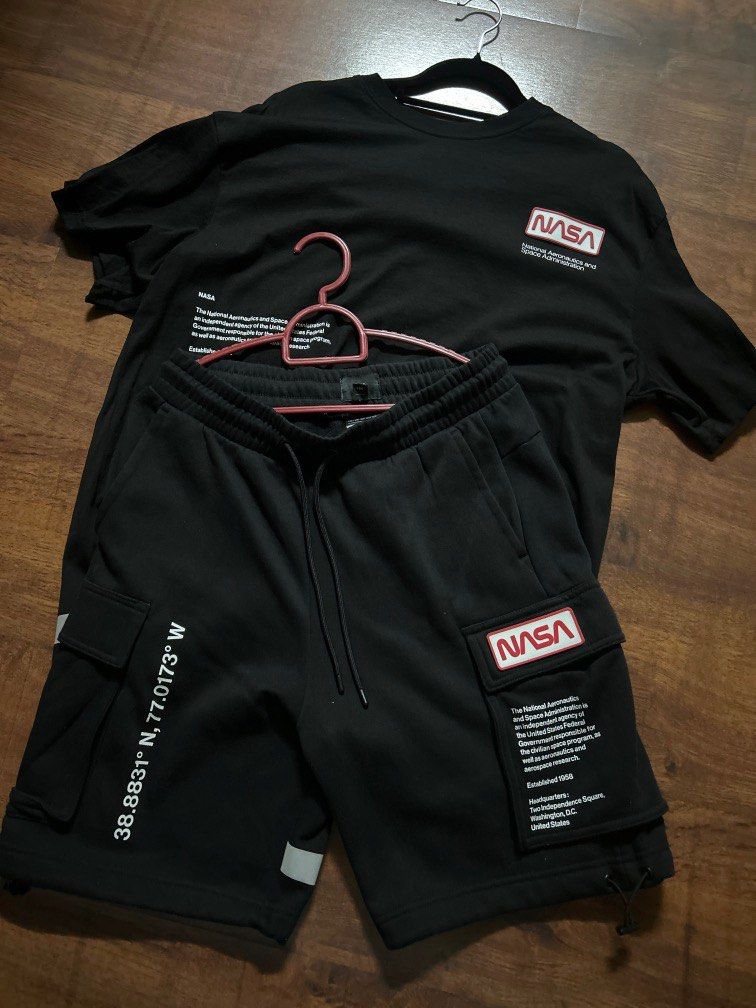 H&M Nasa Relaxed Fit shirt and Relaxed fit pants, Men's Fashion, Tops