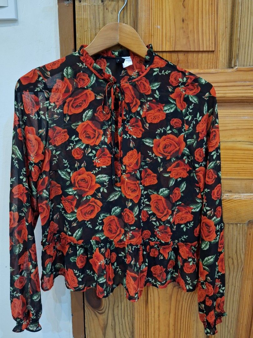H&m sheer blouse store