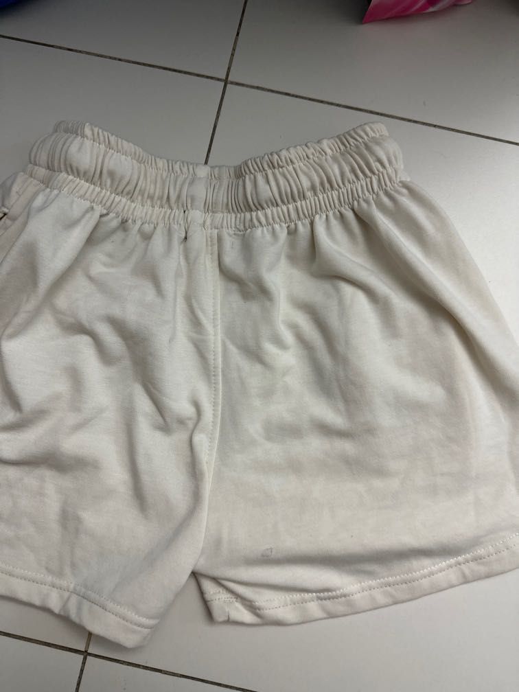 White shop sweatpant shorts