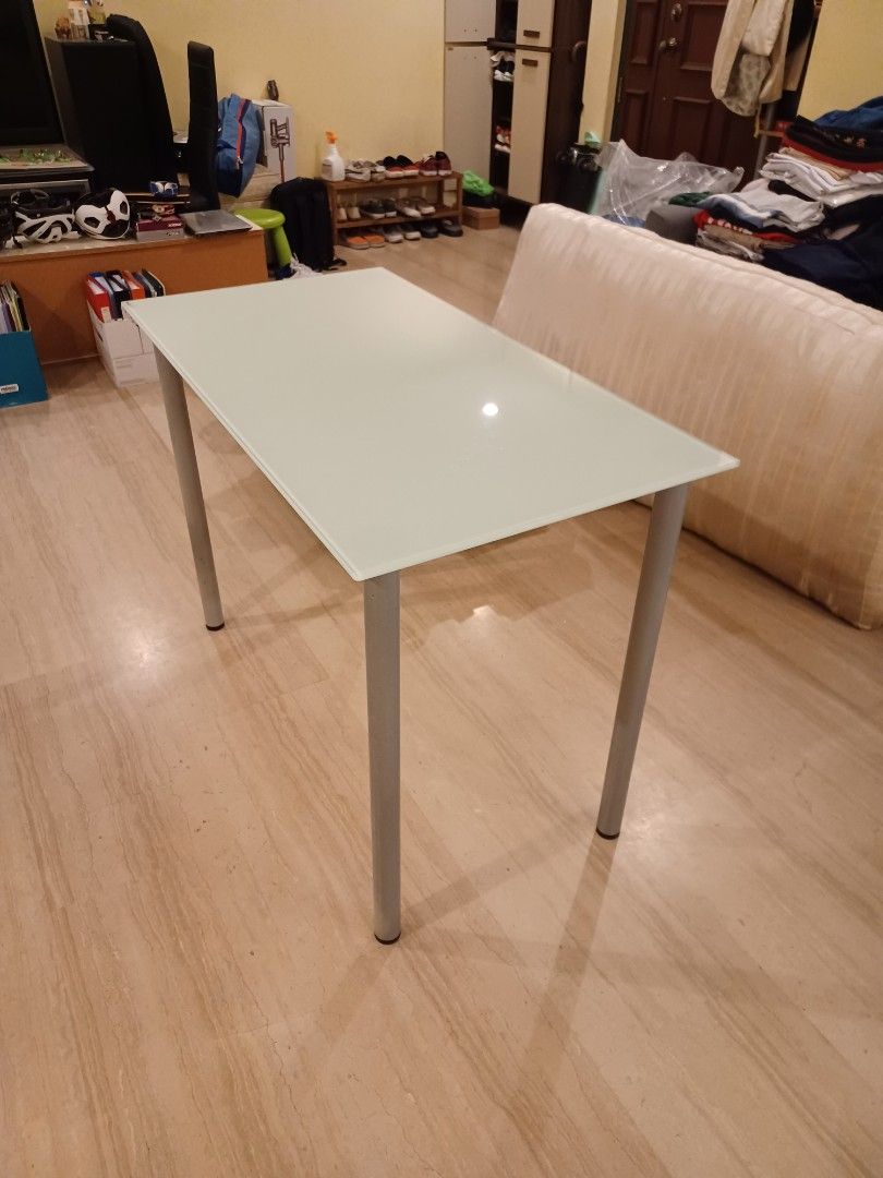 Ikea Glass Table Desk Glasholm, Furniture & Home Living, Furniture