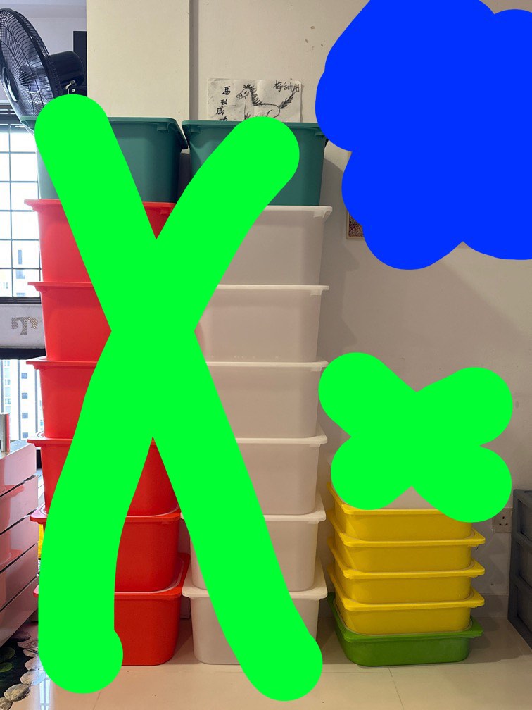 Ikea Trofast Storage container big and small with lid stackable