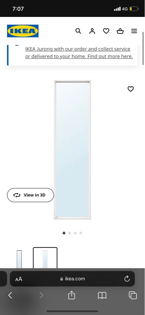 IKEA White Full Length Mirror NISSEDAL, Furniture & Home Living, Home Decor, Mirrors on Carousell