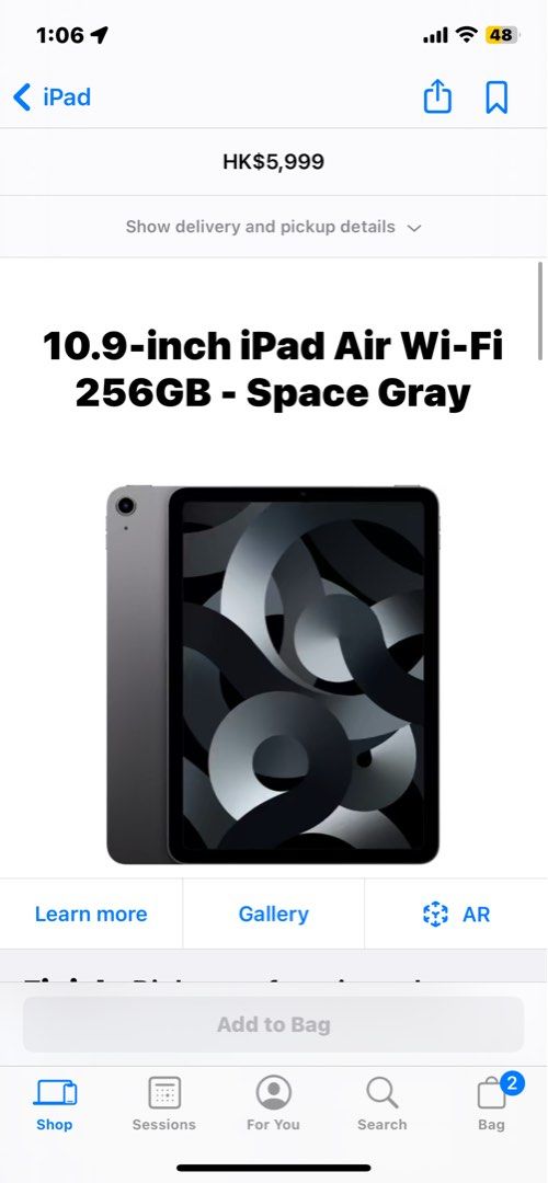 全新iPad Air 第5代,256GB ,wifi版行貨，未開封, 手提電話, 平板電腦