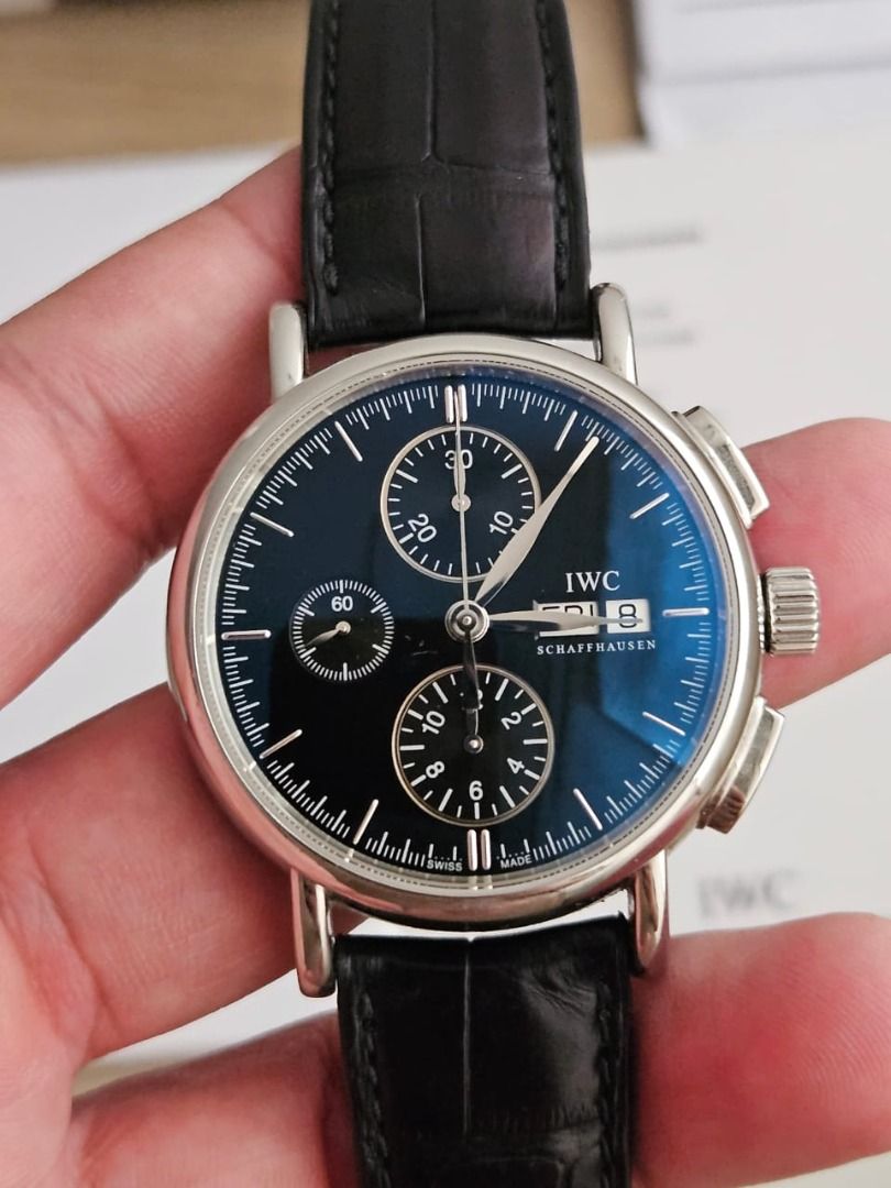 IWC Portofino Chronograph Black IW378303 42mm Auto Luxury