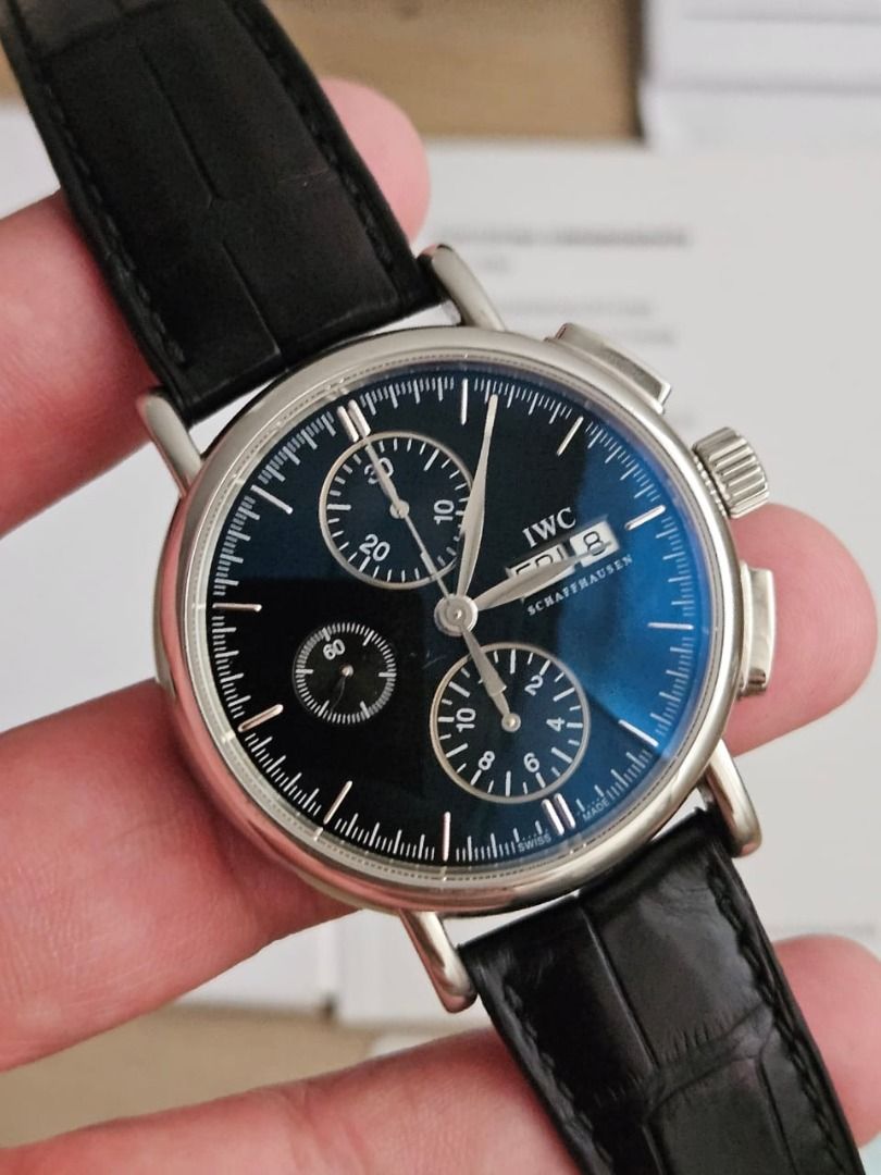 IWC Portofino Chronograph Black IW378303 42mm Auto Luxury