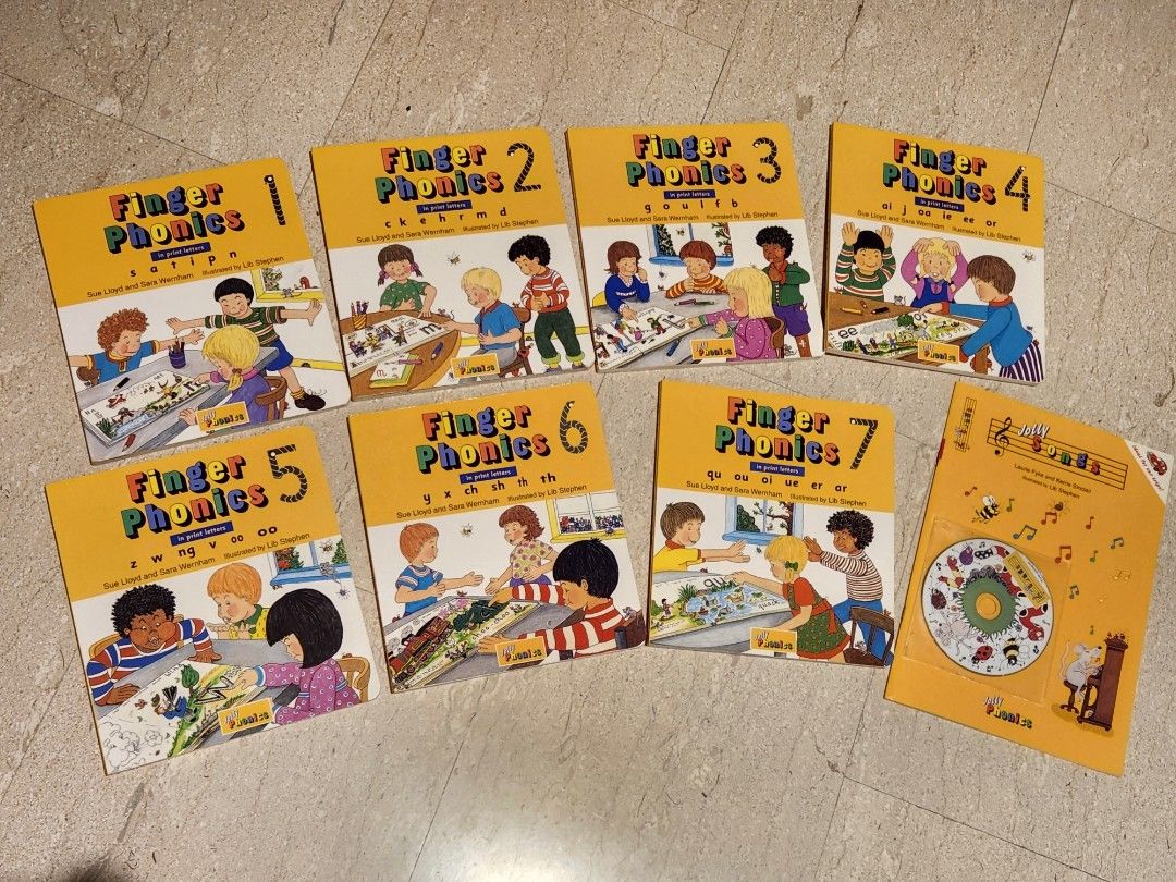 Jolly Finger Phonics Books Set (Book 1 to 7 + Song Book + audio files