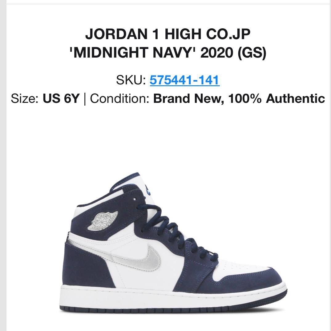 Jordan 1 High CO.Jp Midnight Navy