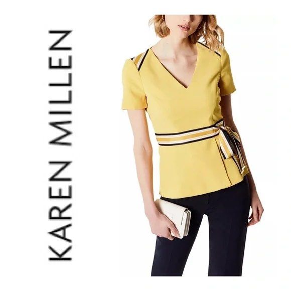 Karen millen sales yellow top