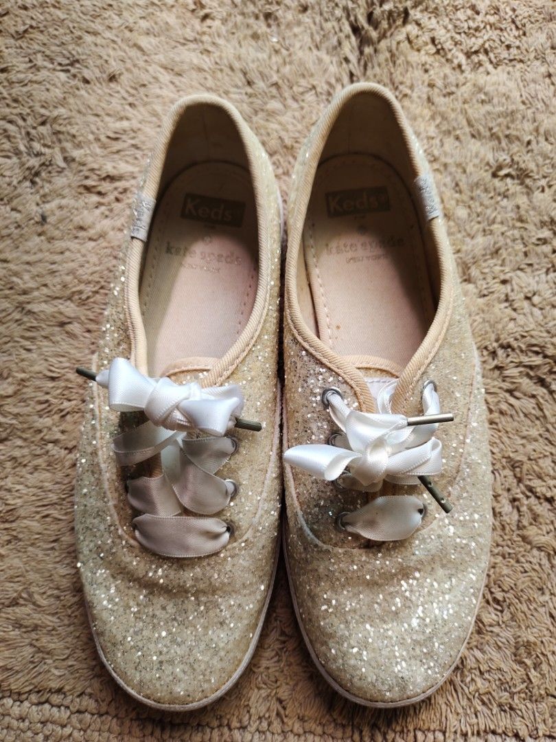 Golden Glitter Keds Wedding Keds X Kate Spade Wedding Shoes
