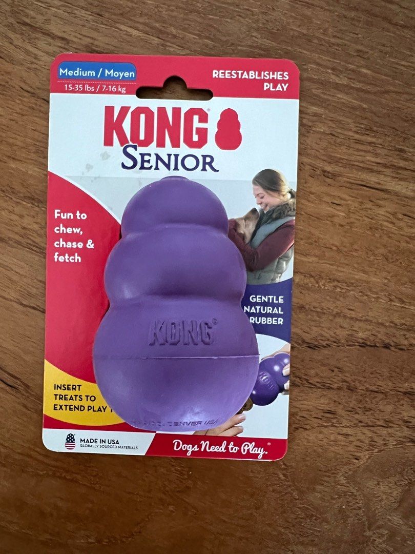 Departments - Kong Senior Dog Toy Rubber Purple Medium