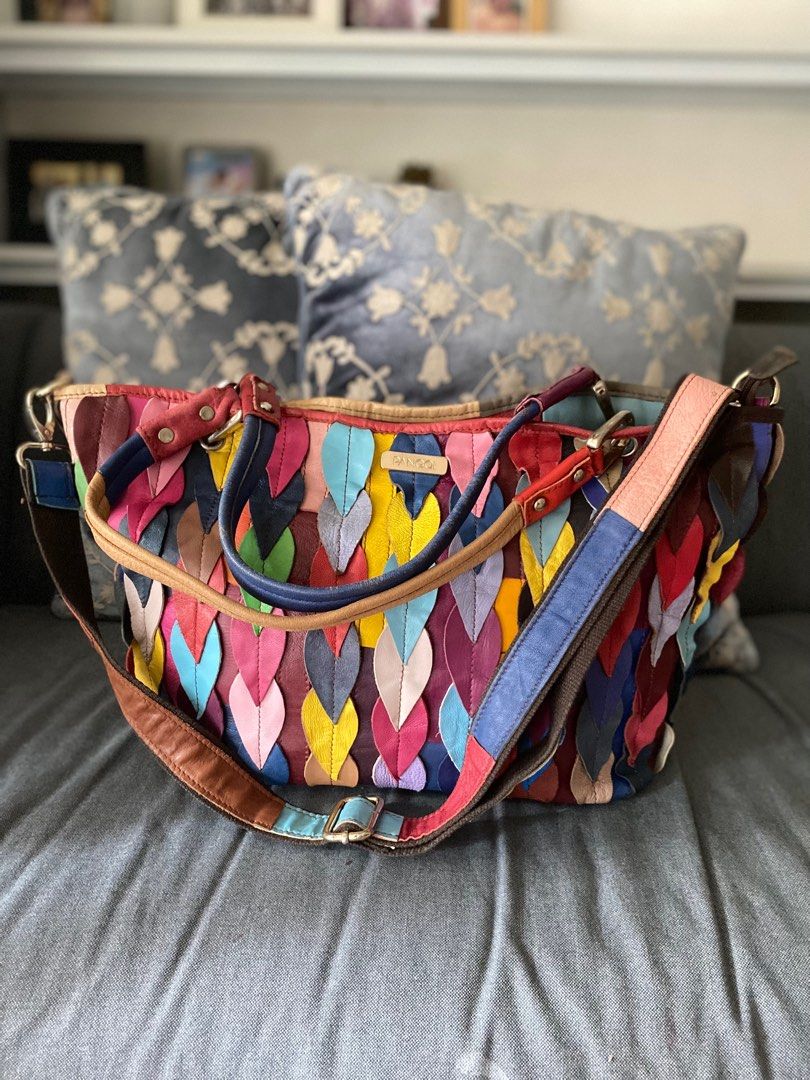 Leather colourful bag