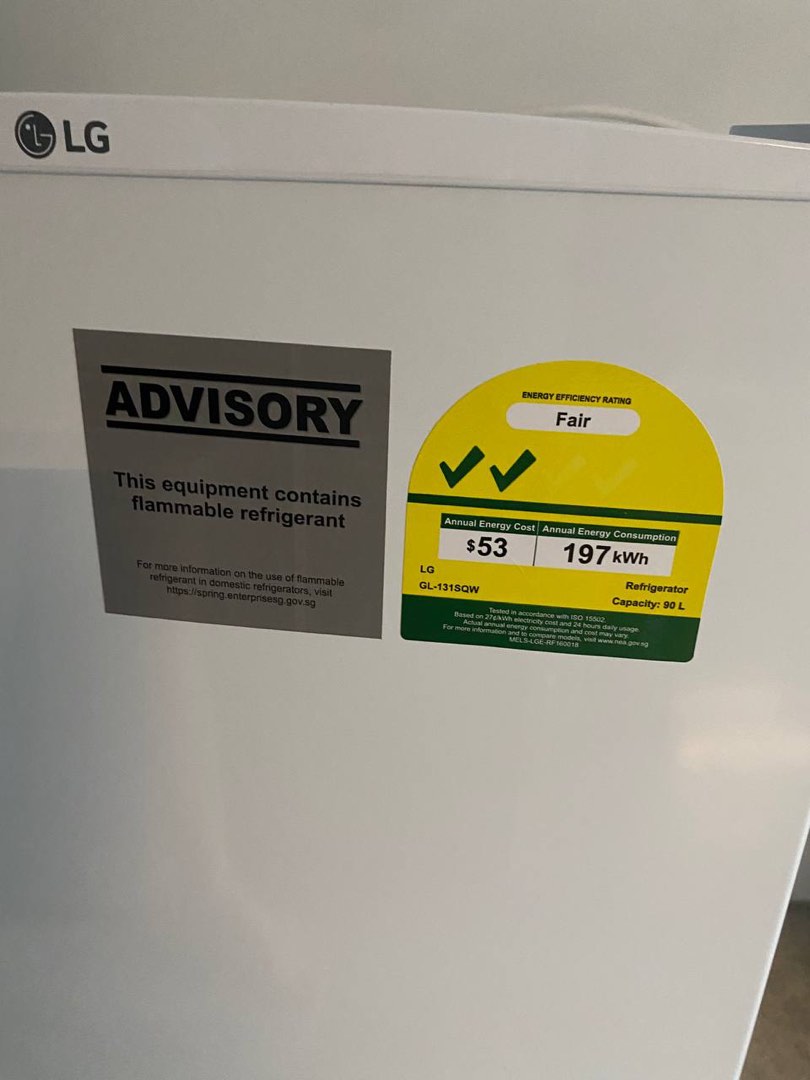 LG mini fridge 90L (Very New), TV & Home Appliances, Kitchen Appliances