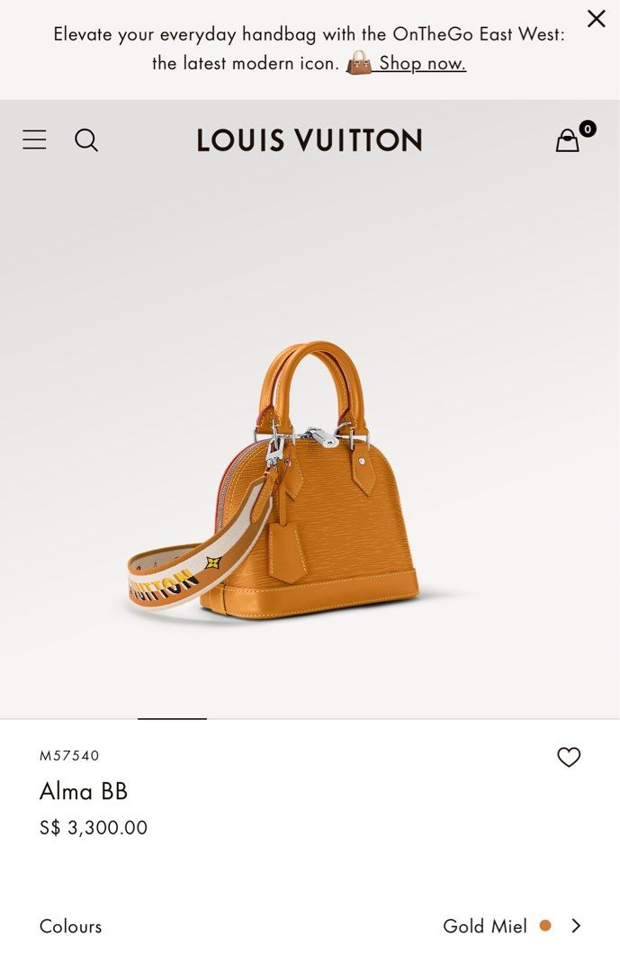 Louis Vuitton NeoNoe BB in Gold Honey (Miel) 