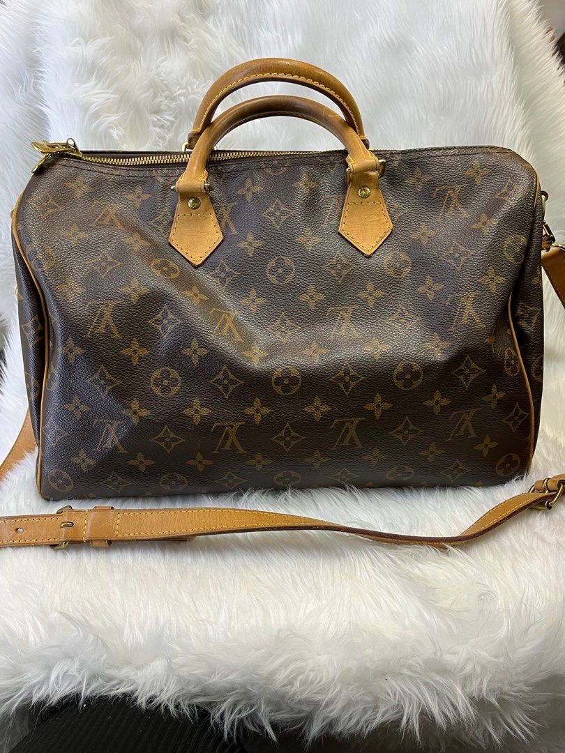 Louis Vuitton Monogram Speedy 35 Handbag, Brown, Coated Canvas