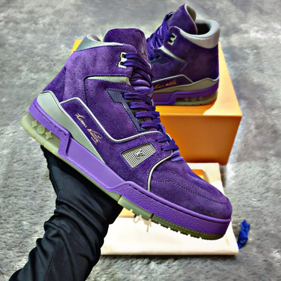 Pre-owned Lv Trainer High Trainers In Purple