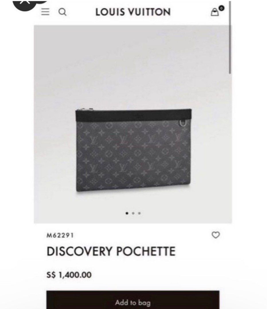 Louis Vuitton Pochette Discovery Clutch Bag Monogram Eclipse Black M62291  Men'S