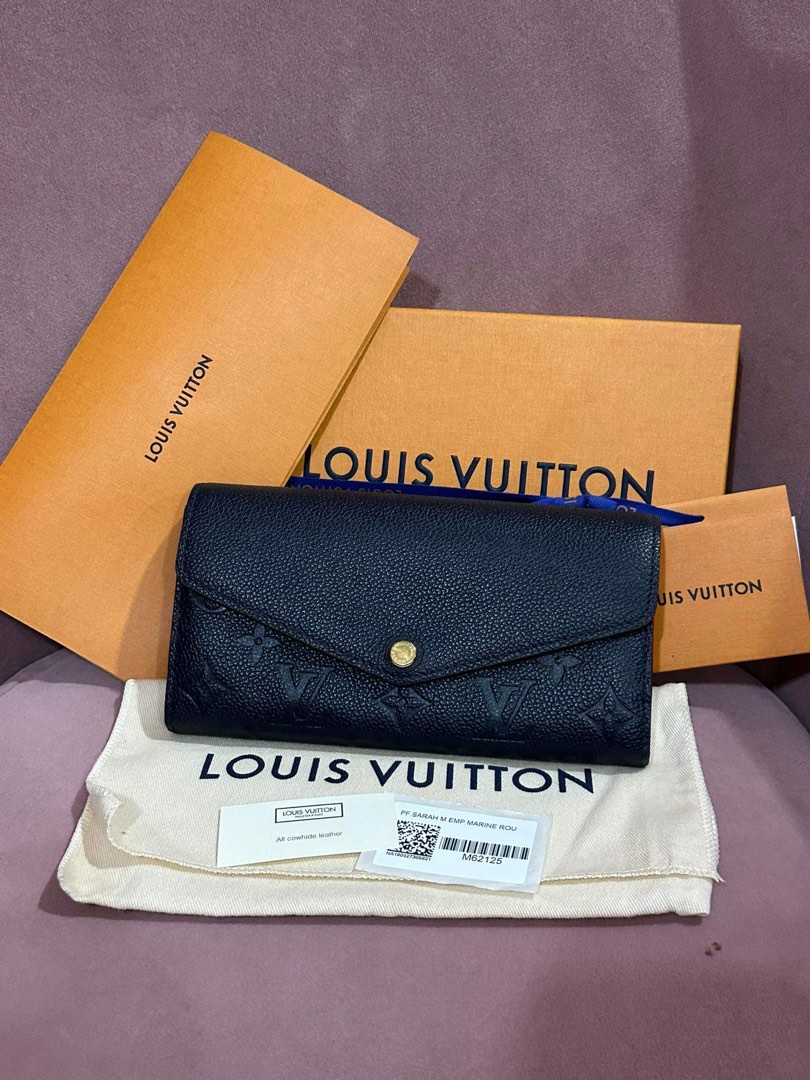 LOUIS VUITTON Portefeuille Sarah LV Empreinte Leather NOIR Long Wallet  M62125