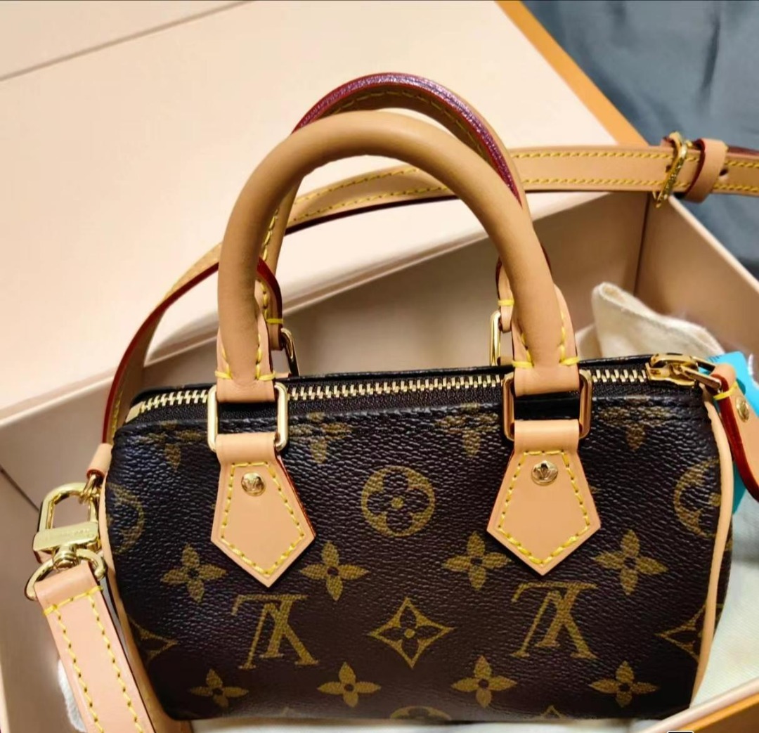 AUTHENTIC LV LOUIS VUITTON Mini HL Speedy Nano Bag with Monogram Strap ,  Luxury, Bags & Wallets on Carousell