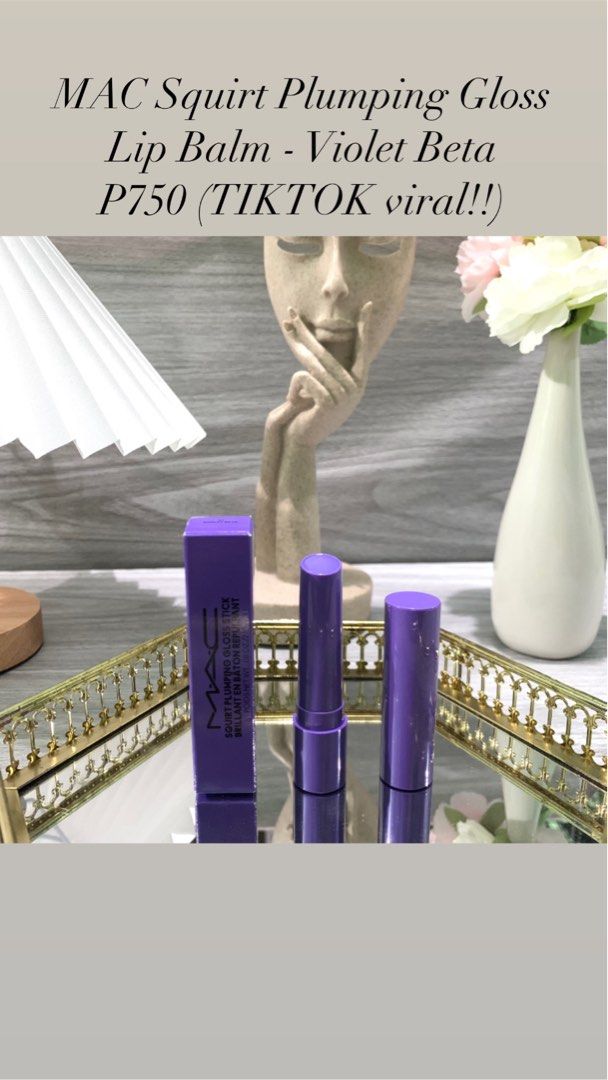 MAC Squirt Plumping Gloss Lip Balm Violet Beta, Beauty &
