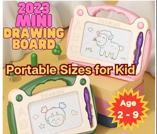 AiTuiTui Magnetic Drawing Board Mini Travel Doodle, Erasable Writing Sketch  Colorful Pad Area Educational Learning Toy for Kid / Toddlers/ Babies with