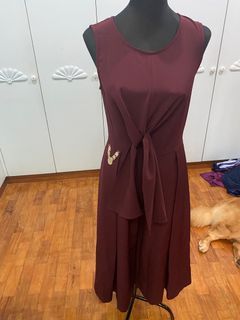 Maroon jumpsuit from Singapore brand