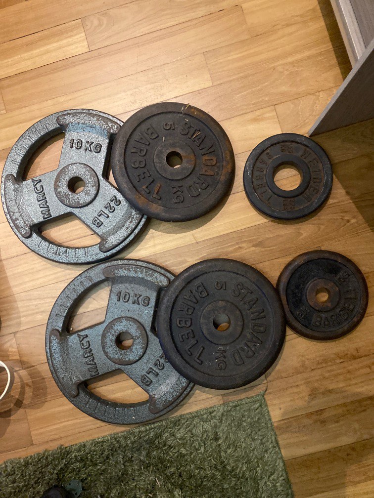 Metal Weighted Plates, Sports Equipment, Exercise & Fitness, Weights