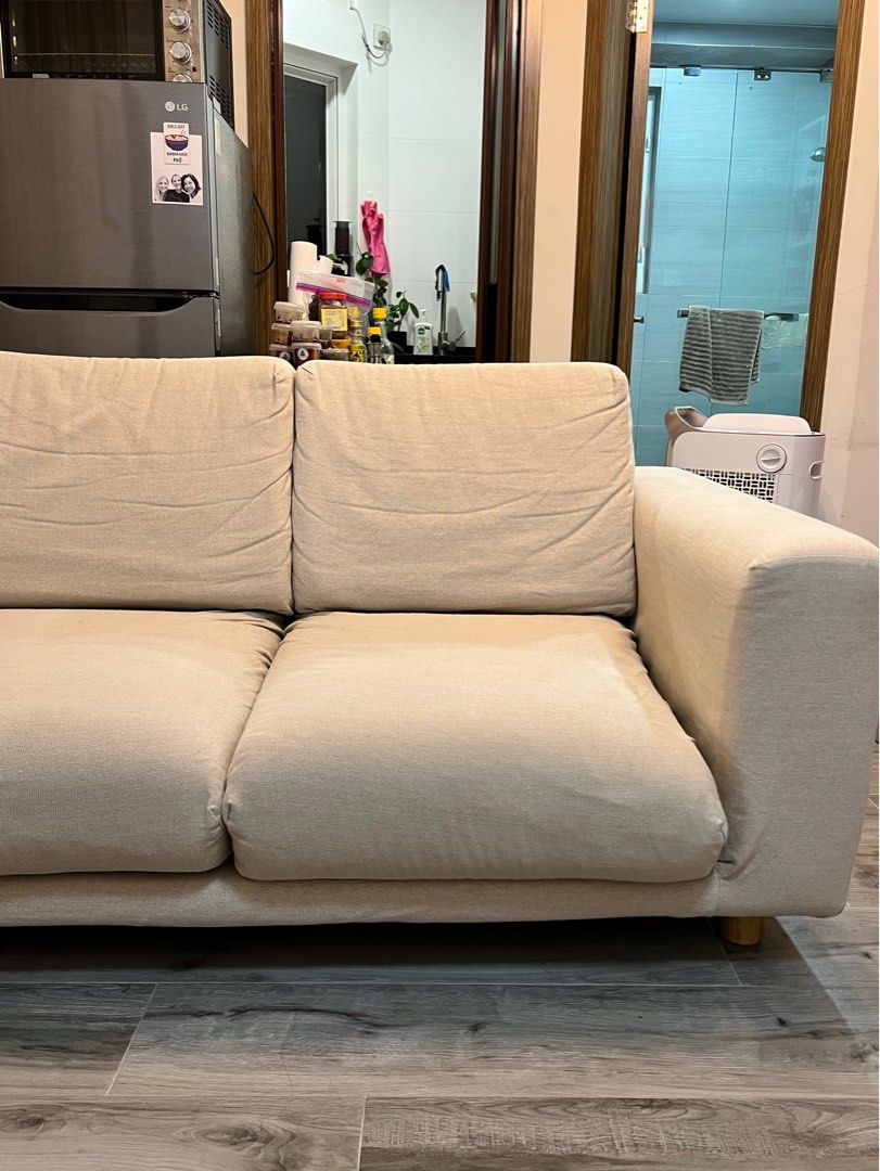 Muji sofa 2seater with linen cover, 傢俬＆家居, 傢俬, 梳化 Carousell