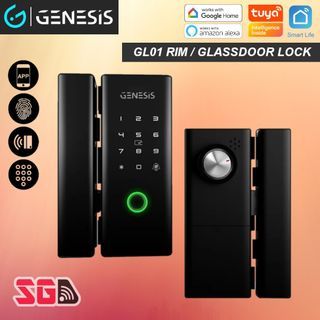 ⭐NEW⭐ GENESIS GL01 RIM / Glassdoor Smart Bluetooth Wifi Digital Swing / Sliding Door Lock - Works with Google Home and Alexa - for Office / Hotel / Condo