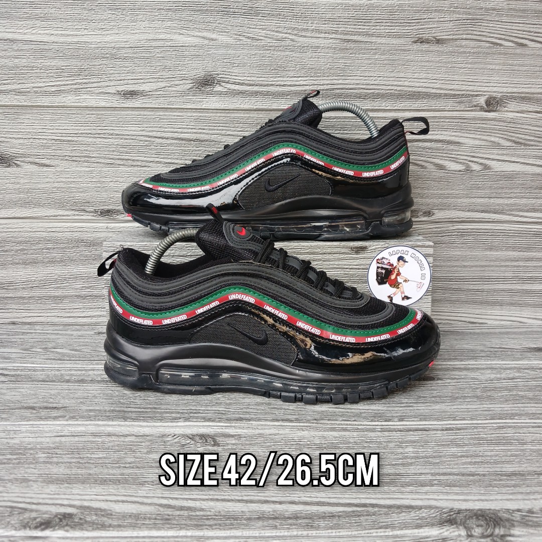 NIKE AIR MAX 97 UNDEFEATED BLACK, Fesyen Pria, Sepatu , Sneakers