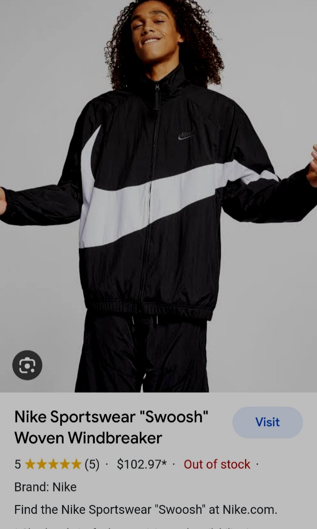 Nike Woven Big Swoosh🖤🤍, Men's Fashion, Coats, Jackets and Outerwear on  Carousell