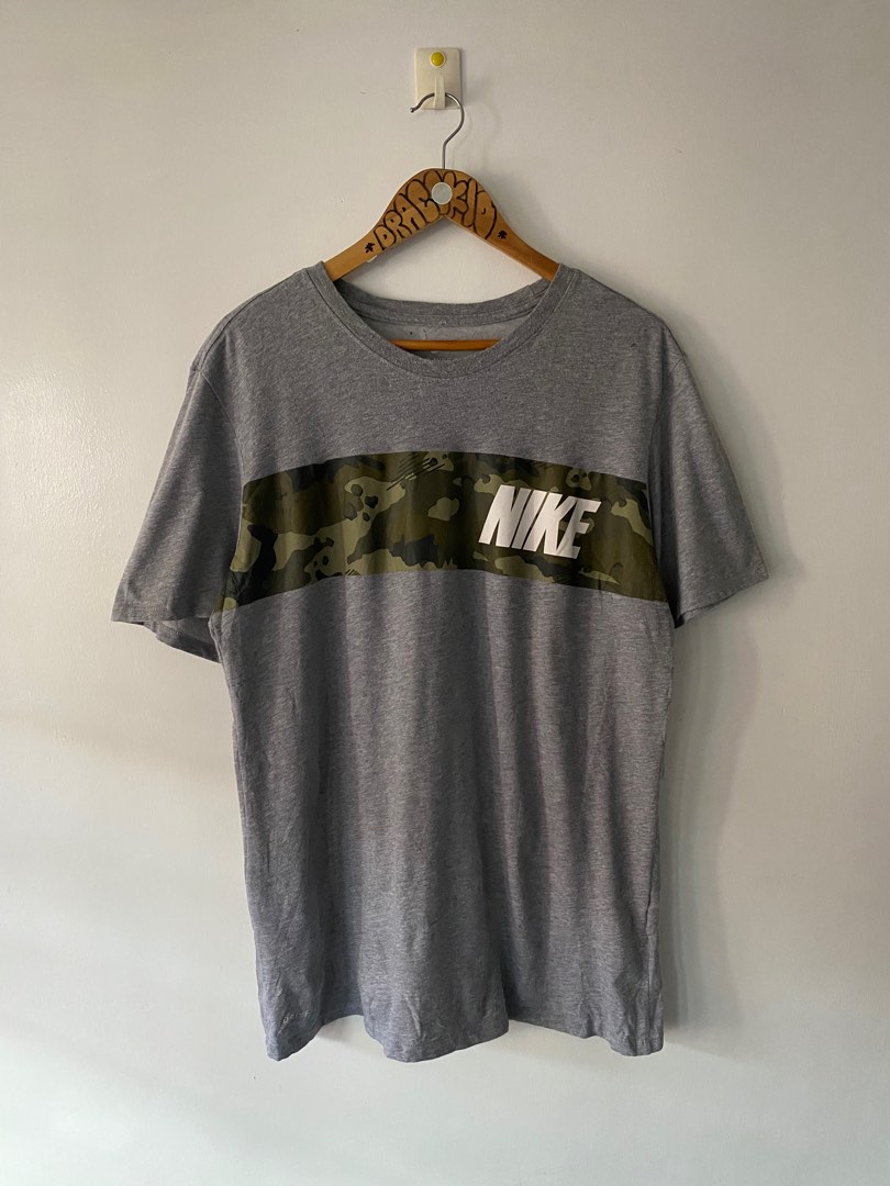 Nike Dri-fit Camo Grey Shirt, Men's Fashion, Tops & Sets, Tshirts ...