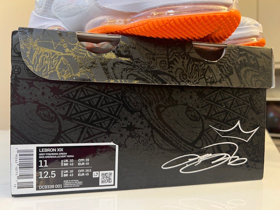 Buy Nike Adult Unisex Lebron XIX Basketball Shoes (Grey Fog/Roma  Green-Total Orange_7 UK_DC9339-001) at