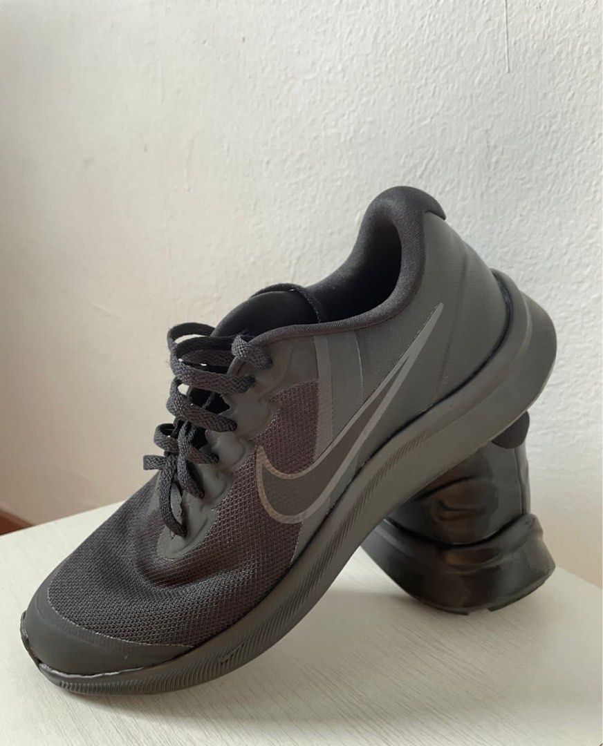 NIKE STAR RUNNER 3 GS SHOES NIKE SNEAKERS ALL BLACK Men s