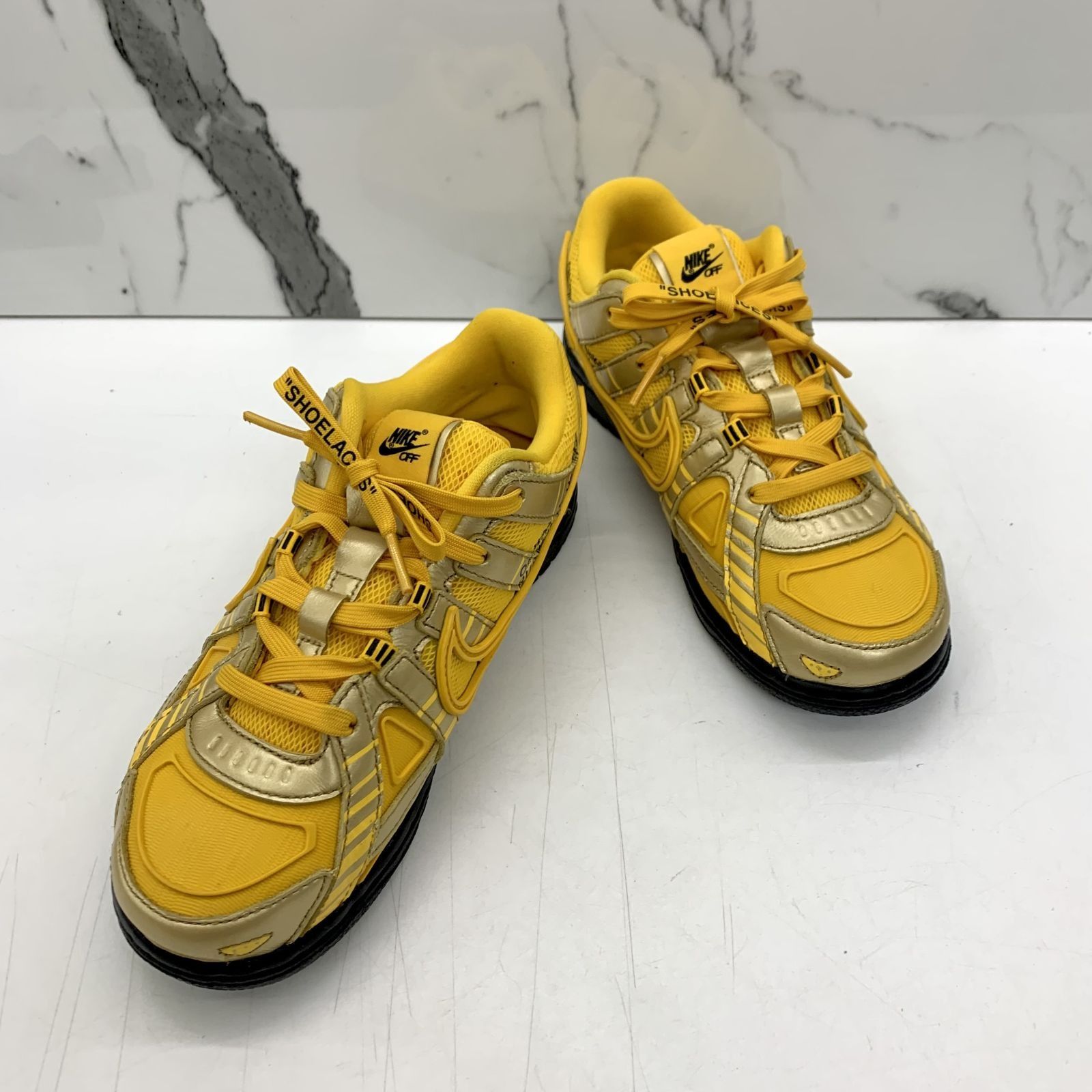 NIKE X OFF WHITE AIR RUBBER DUNK UNIVERSITY GOLD SNEAKERS