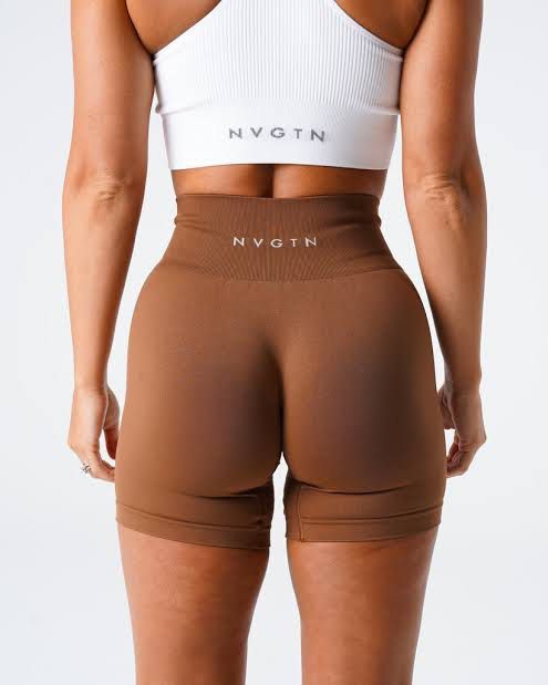NVGTN Solid Seamless Shorts Caramel, Women's Fashion, Activewear