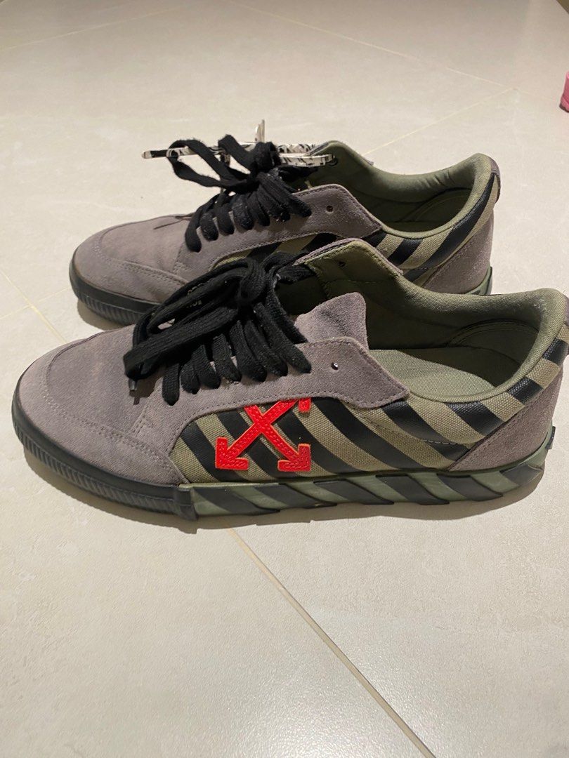 OFF WHITE LOW VULC KHAKI RED EU43 Men s Fashion Footwear